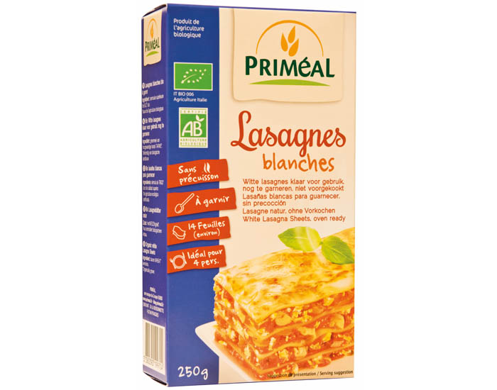 PRIMEAL Lasagnes Blanches - 250 g