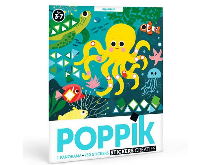 POPPIK Poster Panoramique 750 Stickers - L'Aquarium - D�s 3 Ans