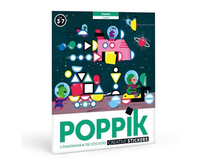 POPPIK Poster Panoramique 750 Stickers - L'espace - Ds 3 Ans