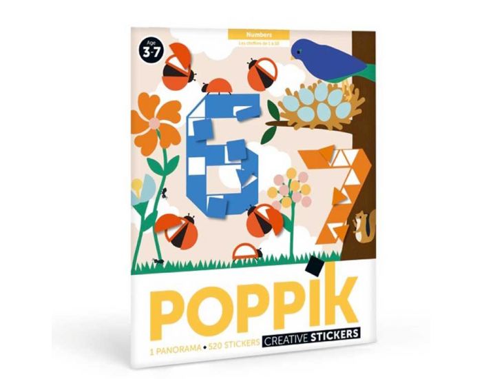 POPPIK Poster Panoramique 520 Stickers - Les chiffres de 1 � 10 - D�s 3 Ans