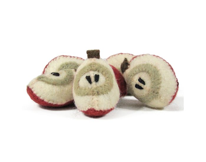 PAPOOSE TOYS Fruit en laine feutr�e - 6 quartiers de pomme - D�s 3 Ans