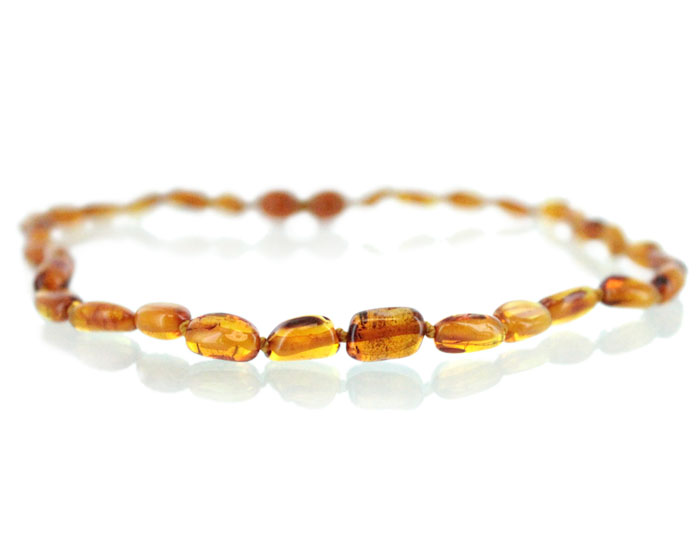 Collier d'Ambre V�ritable pour B�b� Perles Olive