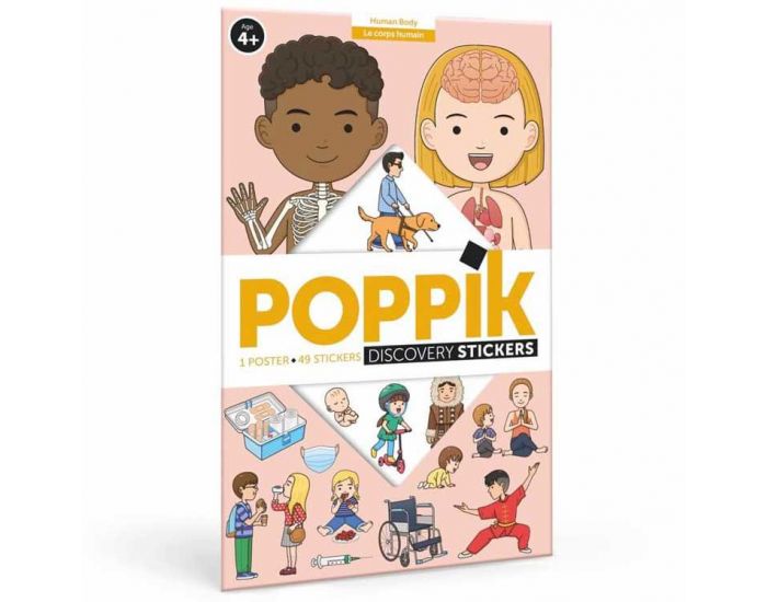 POPPIK Poster Gant 48 Stickers - Le Corps Humain - Ds 4 Ans