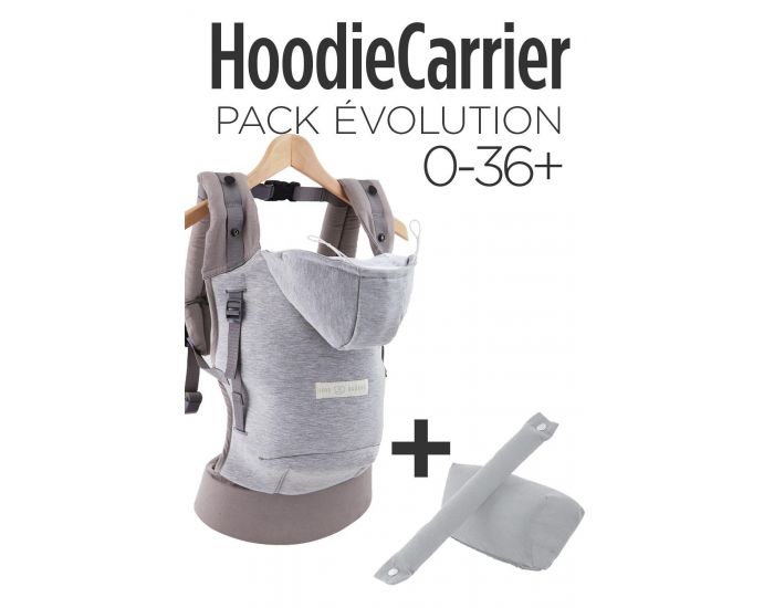 LOVE RADIUS Pack Evolution 0-36+ Porte B�b� HoodieCarrier - Gris Athl�tique