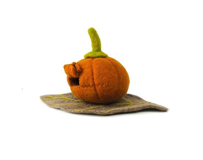 PAPOOSE TOYS Maison et Tapis en Laine Feutr�e Citrouille Enchant�e - D�s 3 ans