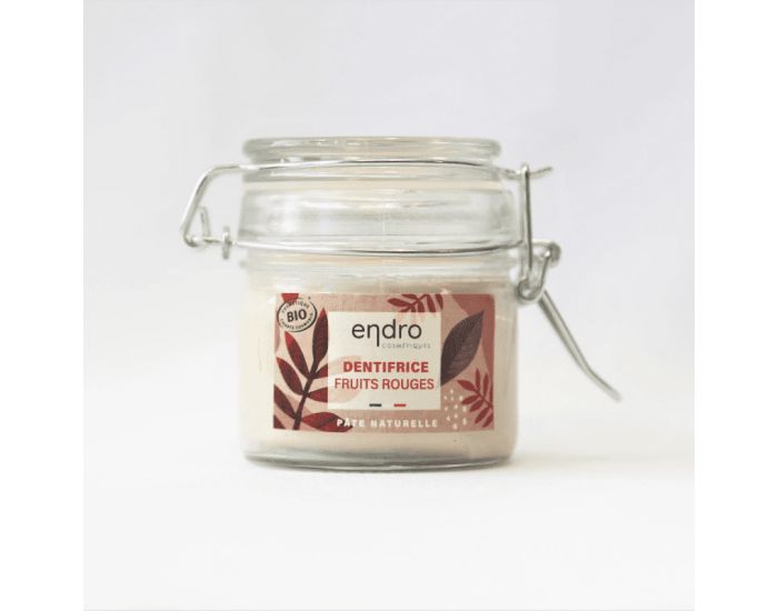 ENDRO Dentifrice Bio Fruits Rouges Pot en verre Z�ro D�chet - 100 ml