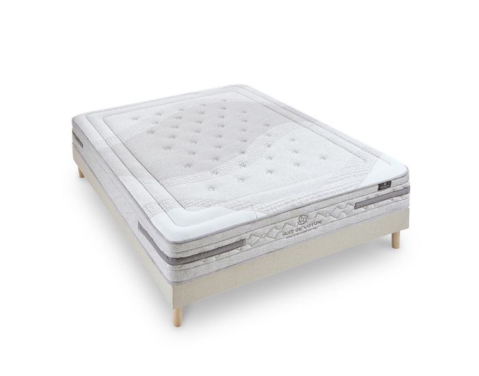 NUIT DE COTON Ensemble S�r�nade 2 Personnes - Matelas Ressorts Ensach�s - Sommier
