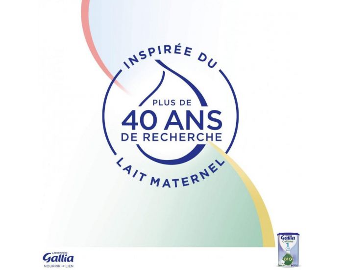 GALLIA Lot de 3 Bo�tes de Lait en Poudre Calisma 1 Bio - 3 x 800g - De 0 � 6 Mois