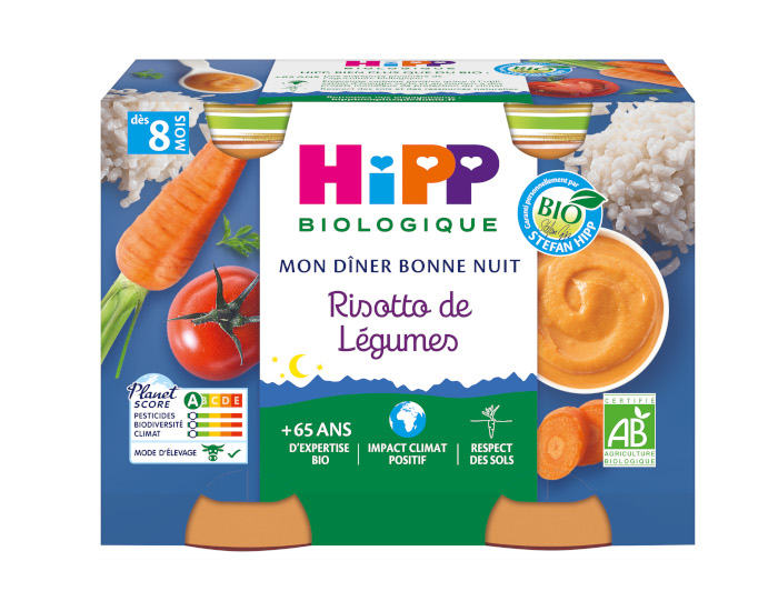 lot 3 Petit pot bébé dès 6 mois, carotte potimarron riz BABYBIO 2x200 gr