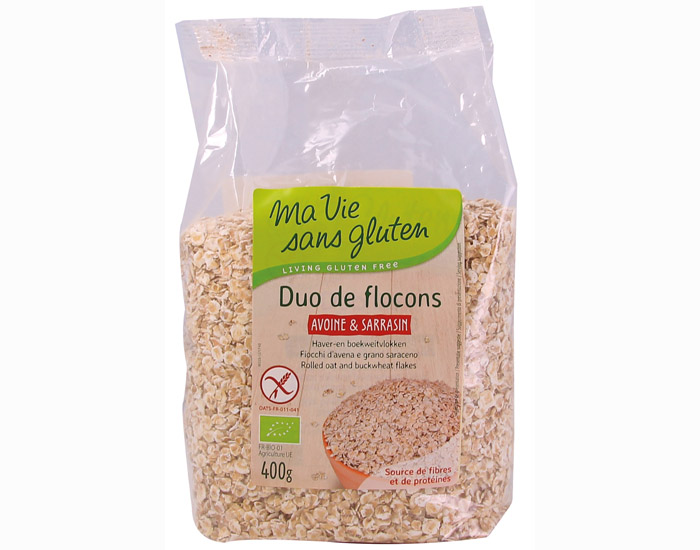 MA VIE SANS GLUTEN Duo de Flocons Avoine et Sarrasin - 400 g