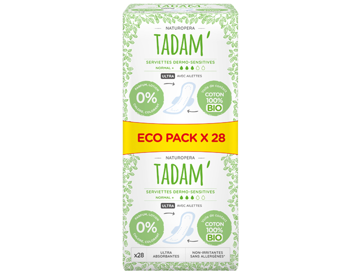 TADAM Ecopack Serviettes avec Ailettes Normal +
