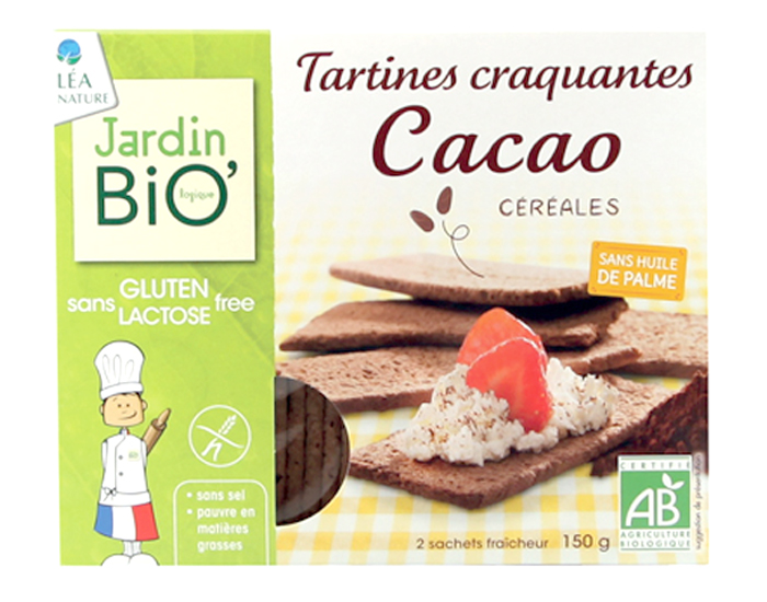 JARDIN BIO Tartines Craquantes Cacao C�r�ales Sans Gluten - 150 g