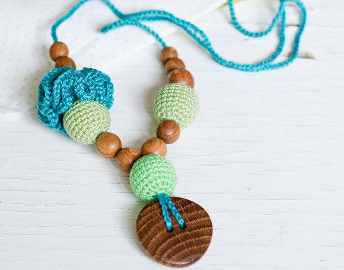 KANGAROO CARE Collier d'Allaitement et de Portage - Flower Mama In Green