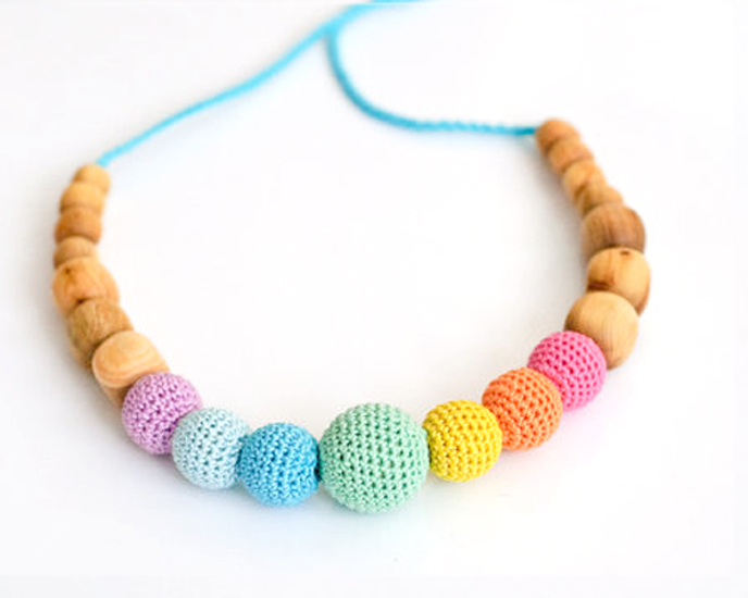 KANGAROO CARE Collier d'Allaitement et de Portage - Aqua Simple Rainbow