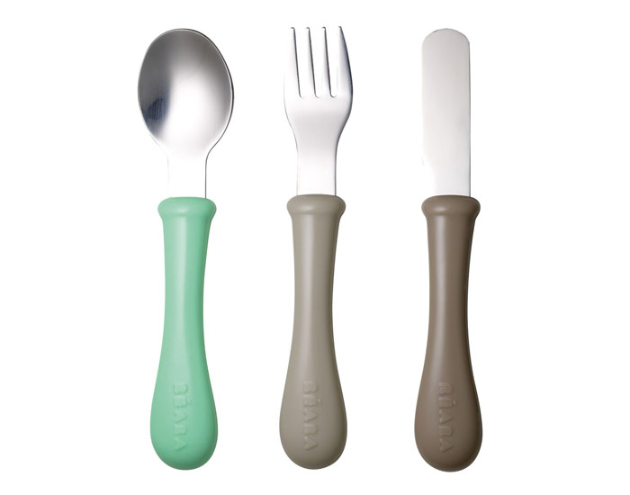 BEABA Set de 3 Couverts Inox Poudr�