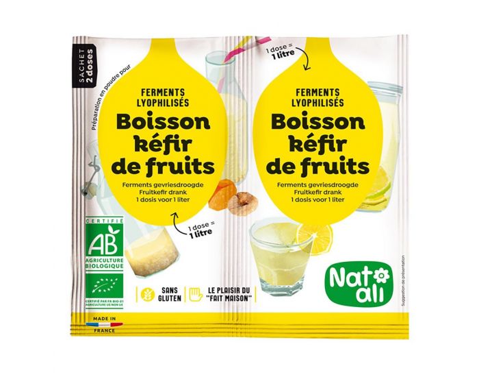 NAT-ALI Ferment Pour Boisson Kfir De Fruit - 2x5g 
