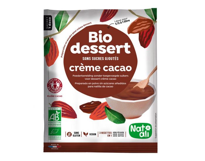 NAT-ALI Biocrme Chocolat Sans Sucres Ajouts - 1L