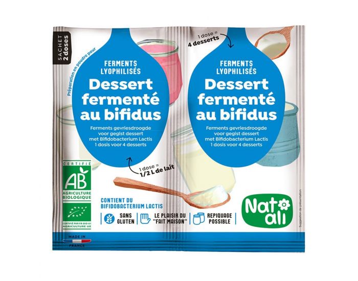NAT-ALI Ferments pour yaourt au bifidus 2x6g bio