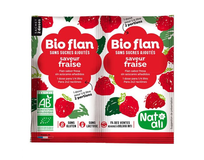 NAT-ALI Bioflan fraise sans sucres ajouts 8g bio