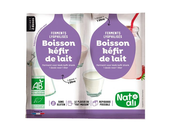NAT-ALI Ferments pour boisson k�fir de lait 2x6g bio
