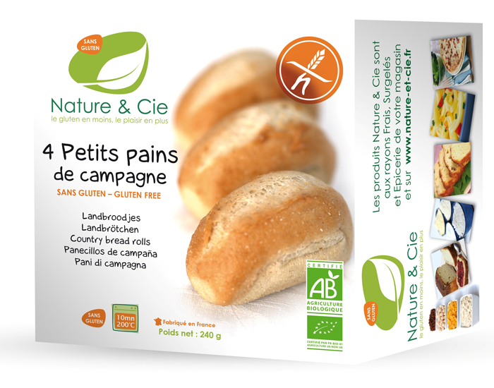 NATURE & CIE Petits Pains de Campagne Sans Gluten - 240 g