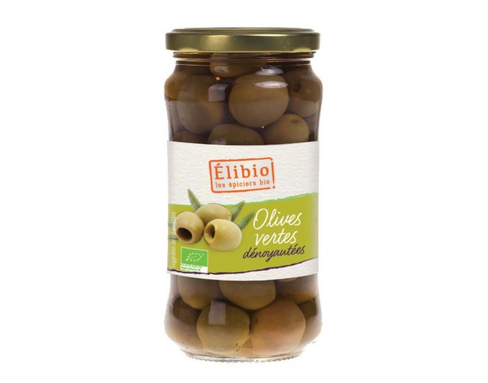 ELIBIO Olives Vertes D�noyaut�es Bio - 350g