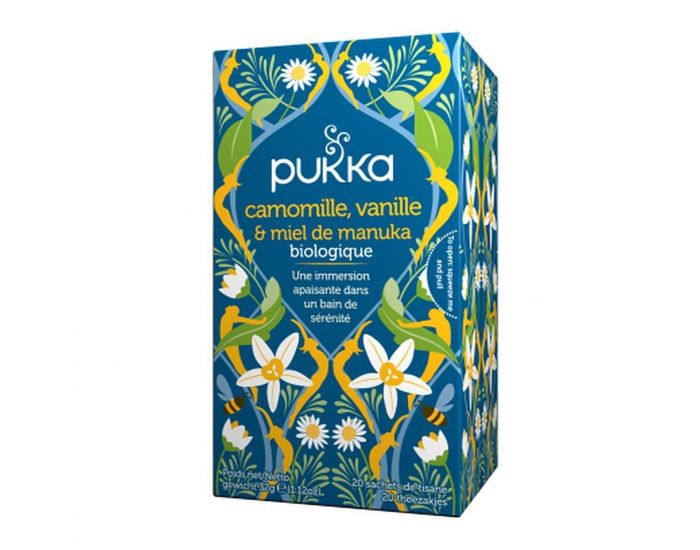 PUKKA Infusion Bio Camomille, Vanille et Miel de Manuka - 20 sachets 