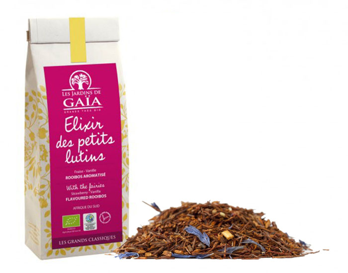 LES JARDINS DE GAIA Elixir des Petits Lutins - Rooibos Fraise et Vanille -100 g