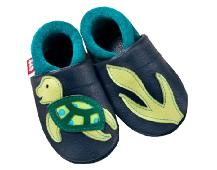 POLOLO Chaussons en Cuir - Emma la Tortue