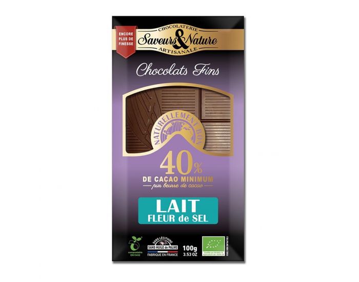 SAVEURS ET NATURE Chocolat Au Lait A La Fleur De Sel - 100g 
