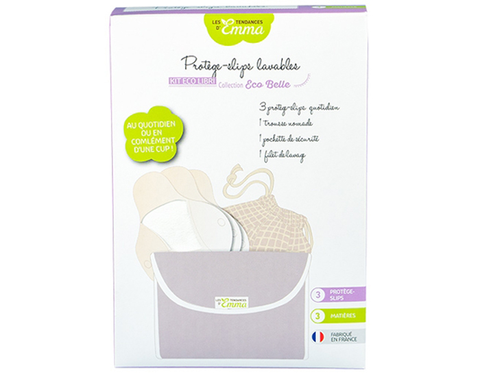 LES TENDANCES D'EMMA Kit Eco Libri 3 Protge-Slips Quotidiens Lavables