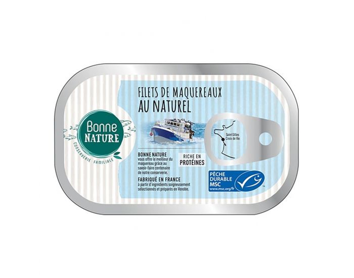 BONNE NATURE Filets De Maquereaux MSC Au Naturel - 100g