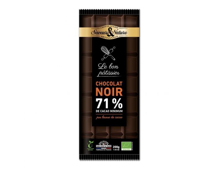 SAVEURS ET NATURE Chocolat Noir A Ptisser 71% - 200g