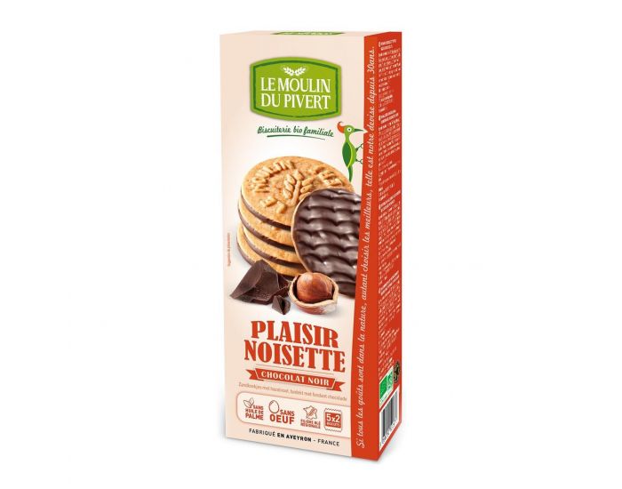 MOULIN DU PIVERT Biscuits Plaisir Noisette-Chocolat Noir Vegan - 130g
