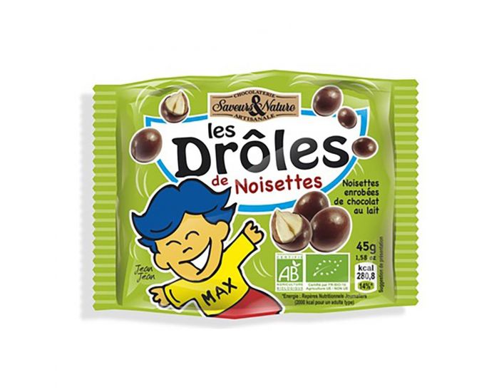 SAVEURS ET NATURE Drles De Noisettes Enrobes De Chocolat Au Lait - 45g