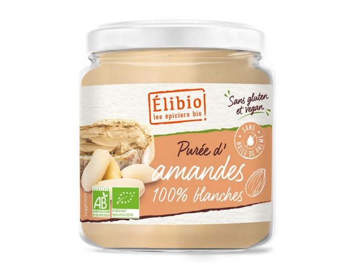 ELIBIO Pure d'Amandes Blanches Bio - 350g