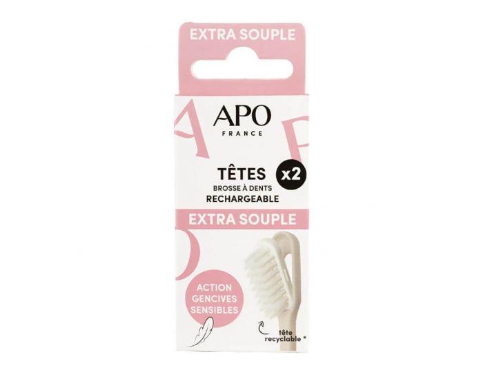 APO Recharges brosse � dents rechargeable extra souple x2