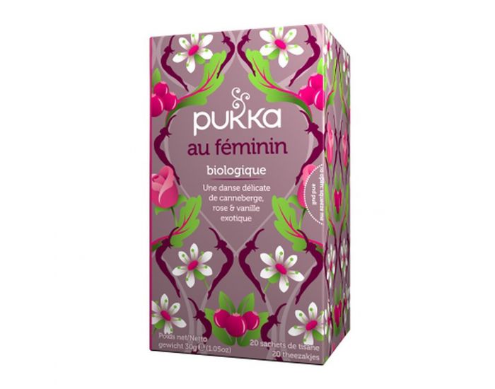 PUKKA Infusion Au F�minin - Canneberge, Rose et Vanille - 20 sachets bio