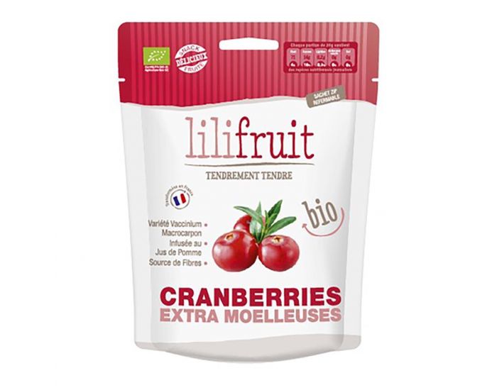 LILIFRUIT Cranberries Sches Bio Moelleuses - 150g 