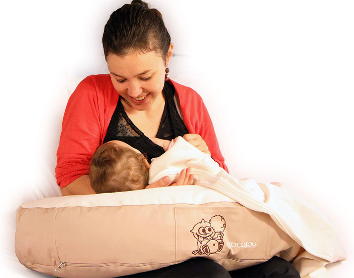 CROCATOU Coussin de Maternit� Laine - Blanc Champignon