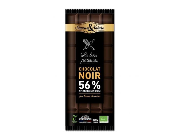 SAVEURS ET NATURE Chocolat Noir A Ptisser 56% - 200g 