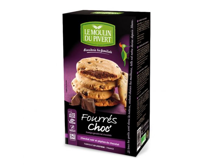 MOULIN DU PIVERT Biscuits Fourr�s Chocolat Vegan - 175g