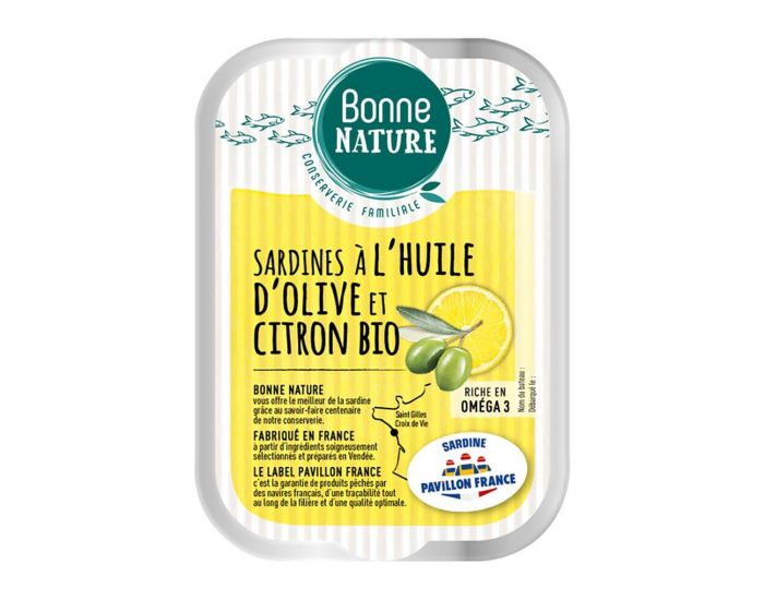 BONNE NATURE Sardines MSC A L'Huile D'Olive Et Citron - 115g