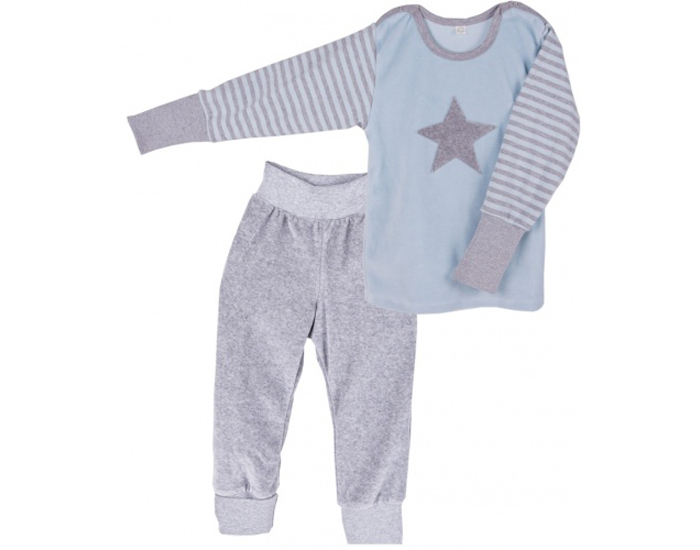 IOBIO Pyjama en Coton Velours Etoile - Bleu