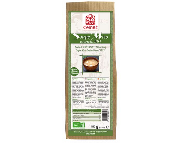 CELNAT Soupe Miso Instantan�e - 6x10g