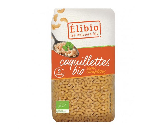 ELIBIO Coquillettes Semi-compltes Bio - 500g