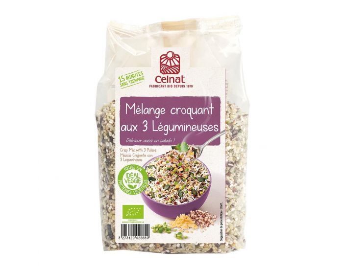 CELNAT M�lange Croquant Aux 3 L�gumineuses - 500g