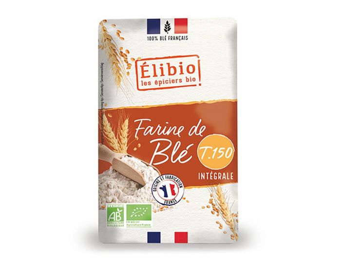 ELIBIO Farine de Bl Intgrale T150 Bio - 1kg