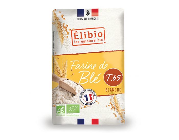 ELIBIO Farine de Bl� Blanche T65 Bio - 1kg