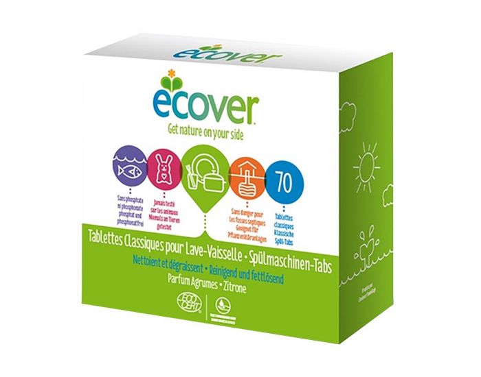 ECOVER Tablettes Lave-Vaisselle XL - 70 Tablettes